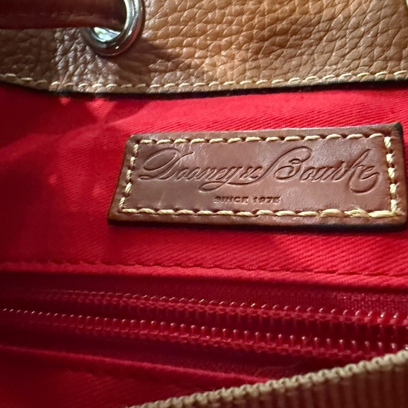 Dooney & Bourke Brown Leather Backpack with Tassels - Picture 3 of 5